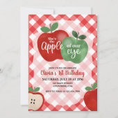 Apple of our Eye 1e verjaardagsuitnodiging Kaart (Voorkant)