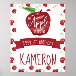 Apple of Our Eye, any Age Happy Birthday Party Poster