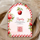 Apple Of Our Eye Arch QR Code Baby Shower Kaart