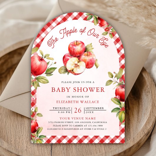 Apple Of Our Eye Arch QR Code Baby Shower Kaart
