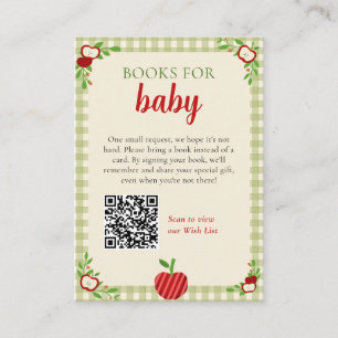 Apple of Our Eye Baby Shower Boeken Verzoek QR Cod Informatiekaartje