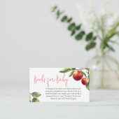 Apple of Our Eye Baby shower Boeken voor Baby Informatiekaartje (Staand voorkant)