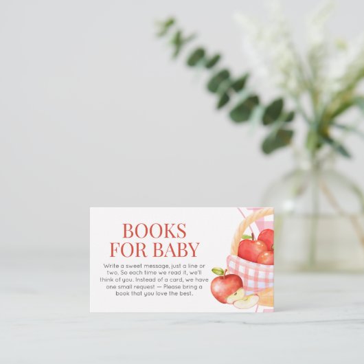 Apple of Our Eye Baby shower Boeken voor Baby Informatiekaartje (Staand voorkant)