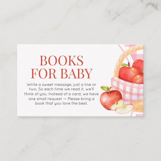 Apple of Our Eye Baby shower Boeken voor Baby Informatiekaartje (Voorkant)