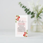 Apple of Our Eye Baby shower Boeken voor Baby Kaar Informatiekaartje (Staand voorkant)