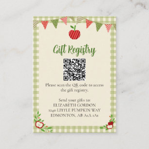 Apple of Our Eye Baby Shower Cadeau Registratie QR Informatiekaartje