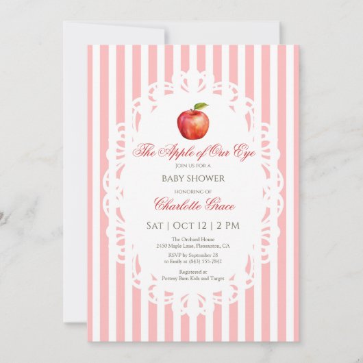 Apple of Our Eye Baby shower Invitation Bedankkaart (Voorkant)