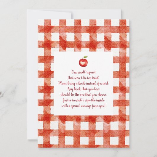 Apple of Our Eye Baby shower Invitation Kaart (Achterkant)