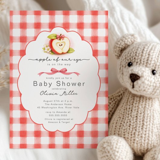 Apple of Our Eye Baby Shower Invitation Kaart