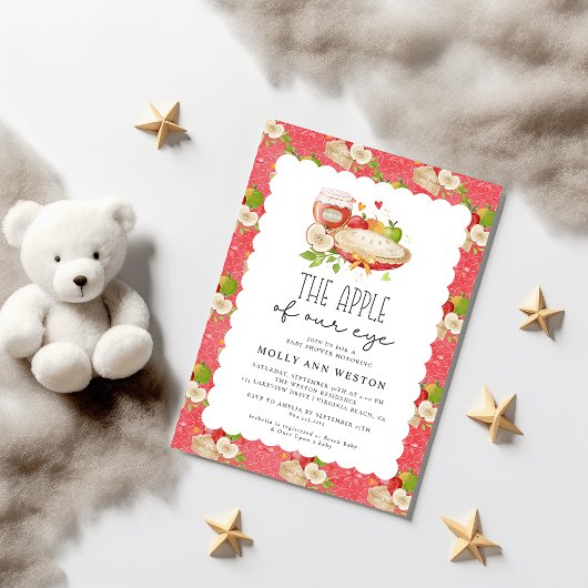 Apple of Our Eye Baby shower Invitation Kaart