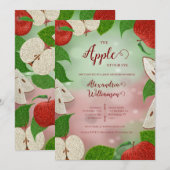 Apple of Our Eye Baby Shower Invitation Rustic Feestdagenkaart (Voorkant / Achterkant)