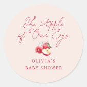 Apple Of Our Eye Baby Shower Ronde Sticker (Voorkant)