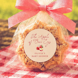 Apple Of Our Eye Baby Shower Ronde Sticker