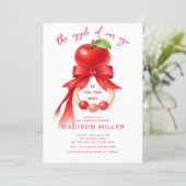 Apple of Our Eye Baby Shower Uitnodiging (Staand voorkant)