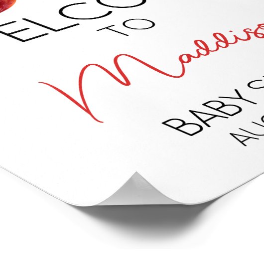 Apple of Our Eye Baby shower Welkom Poster (Hoek)