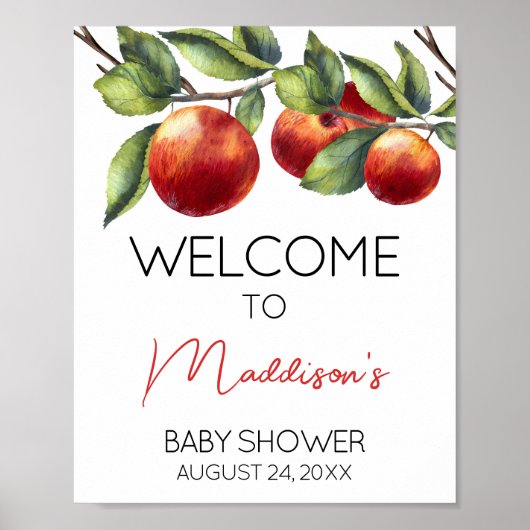 Apple of Our Eye Baby shower Welkom Poster (Voorkant)