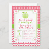 Apple of our Eye Birthday Invitation Kaart (Voorkant / Achterkant)