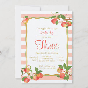 Apple of Our Eye Birthday Invitation Kaart