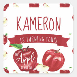 Apple of Our Eye, Birthday Party any Age Vierkante Sticker