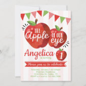 Apple of our Eye Birthday Party Invitation Kaart (Voorkant)