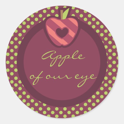 Apple of Our Eye Birthday Party Stickers (Voorkant)