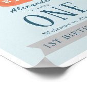 Apple of our Eye Boy Blue 1st Birthday Welcome Poster (Hoek)