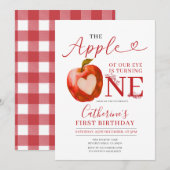 Apple of Our Eye draait op een verjaardag Gingham Kaart (Voorkant / Achterkant)