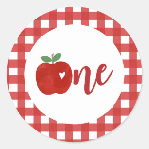 Apple of our Eye eerste verjaardag Papieren Borden Ronde Sticker