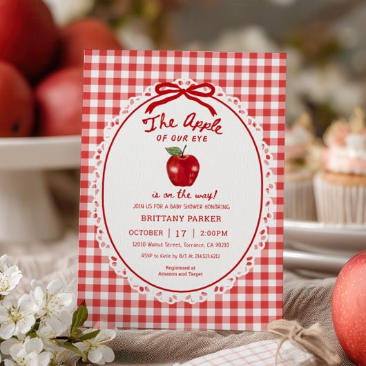 Apple of Our Eye Fall Apple Baby Shower Kaart