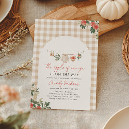 Apple of Our Eye Fall Gingham Baby Shower Kaart