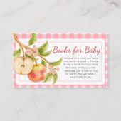 Apple of Our Eye Gingham Baby Shower Book for Baby Informatiekaartje (Voorkant)