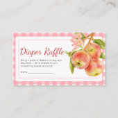 Apple of Our Eye Gingham Baby Shower Diaper Raffle Informatiekaartje (Voorkant)