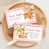 Apple of Our Eye Gingham Baby Shower Diaper Raffle Informatiekaartje