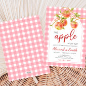 Apple of Our Eye Gingham Baby Shower Kaart