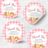Apple of Our Eye Gingham Baby Shower Ronde Sticker