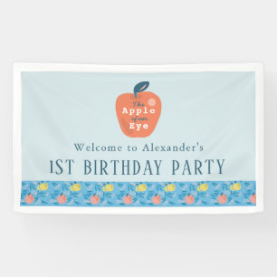 Apple of our Eye Girl Blue 1st Birthday Welcome Spandoek