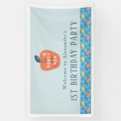 Apple of our Eye Girl Blue 1st Birthday Welcome Spandoek (Verticaal)
