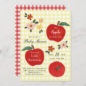 Apple of Our Eye Herfst Apple Baby shower Invitati Kaart (Voorkant / Achterkant)