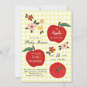 Apple of Our Eye Herfst Apple Baby shower Invitati Kaart