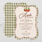 Apple Of Our Eye Herfst Gingham Baby Shower Kaart (Voorkant / Achterkant)