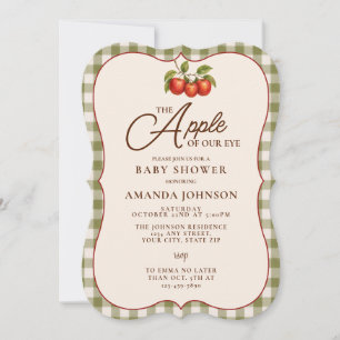 Apple Of Our Eye Herfst Gingham Baby Shower Kaart