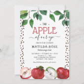 Apple of Our Eye Kids Birthday Invitation Kaart (Voorkant)