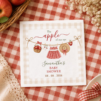 Apple Of Our Eye waslijn geruite Baby Shower Servet