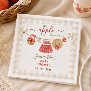 Apple Of Our Eye waslijn geruite Baby Shower Servet