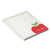 Apple on Beige Chevron; zzag Notitieblok (Schuin)