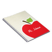 Apple on Beige Chevron; zzag Notitieboek (Rechterzijde)