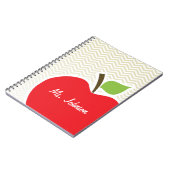 Apple on Beige Chevron; zzag Notitieboek (Linkerzijde)