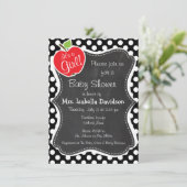 Apple on Black and White Polka Dots Kaart (Staand voorkant)