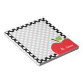 Apple on Black and White Polka Dots Notitieblok (Schuin)