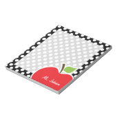Apple on Black and White Polka Dots Notitieblok (Linkerzijde)